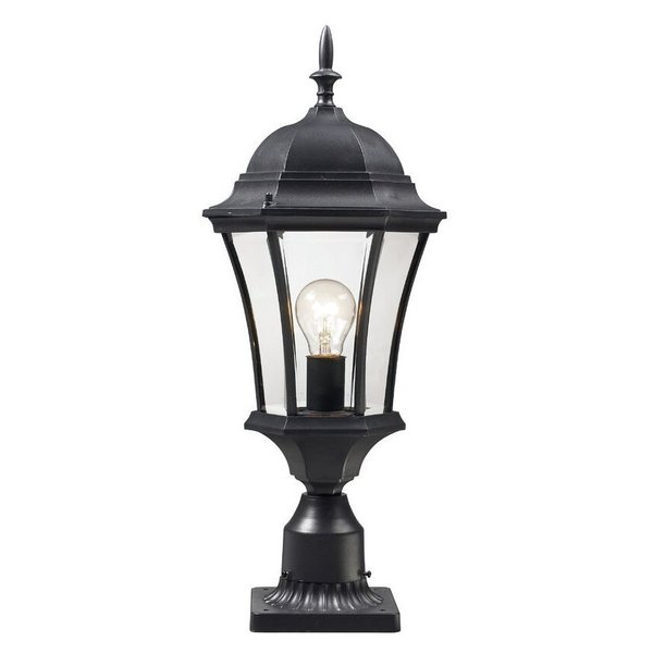 Z-Lite Wakefield Outdoor Post Light, Black & Clear Beveled 522PHM-BK-PM